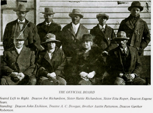 Second Baptist board, 1920. Ypsilanti Historical Society.
