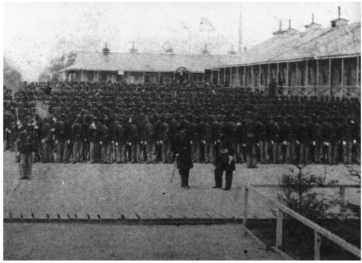 32nd USCT in formation at Camp William Penn, Chester County, Pennsylvania.