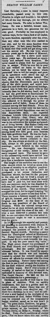 July 16, 1881 obituary. Ypsilanti Commercial.